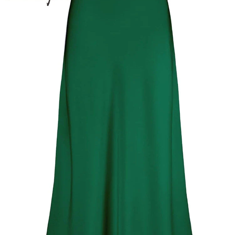 Women Satin Silk Skirts Summer Spring Korean Fashion Clothing Office Ladies Long Skirt Elegant Black Maxi Skirts for Women