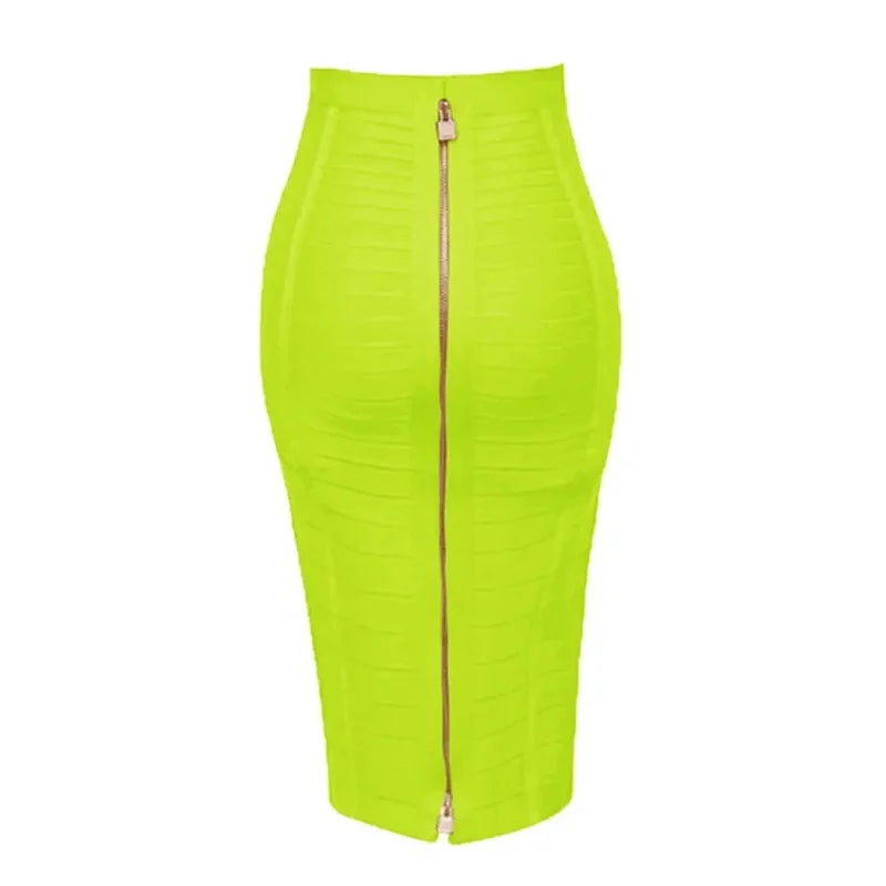 STOCK All Match Style 15 Colors Golden Zipper Package Hips Knee Length Bandage Skirt Fashion Office Lady Wear Woman Basics item