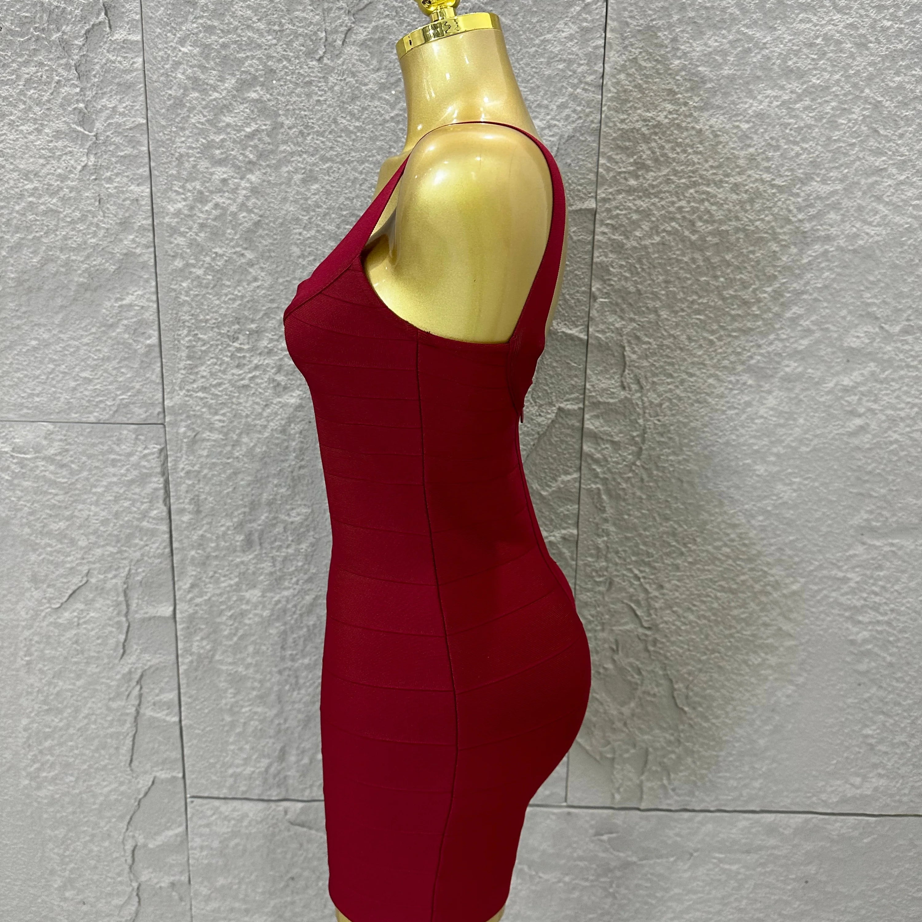 Elegant White Bandage Mini Dress Women Sexy Scoop Neck Sleeveless Bodycon Evening Party Cocktail Party Costume