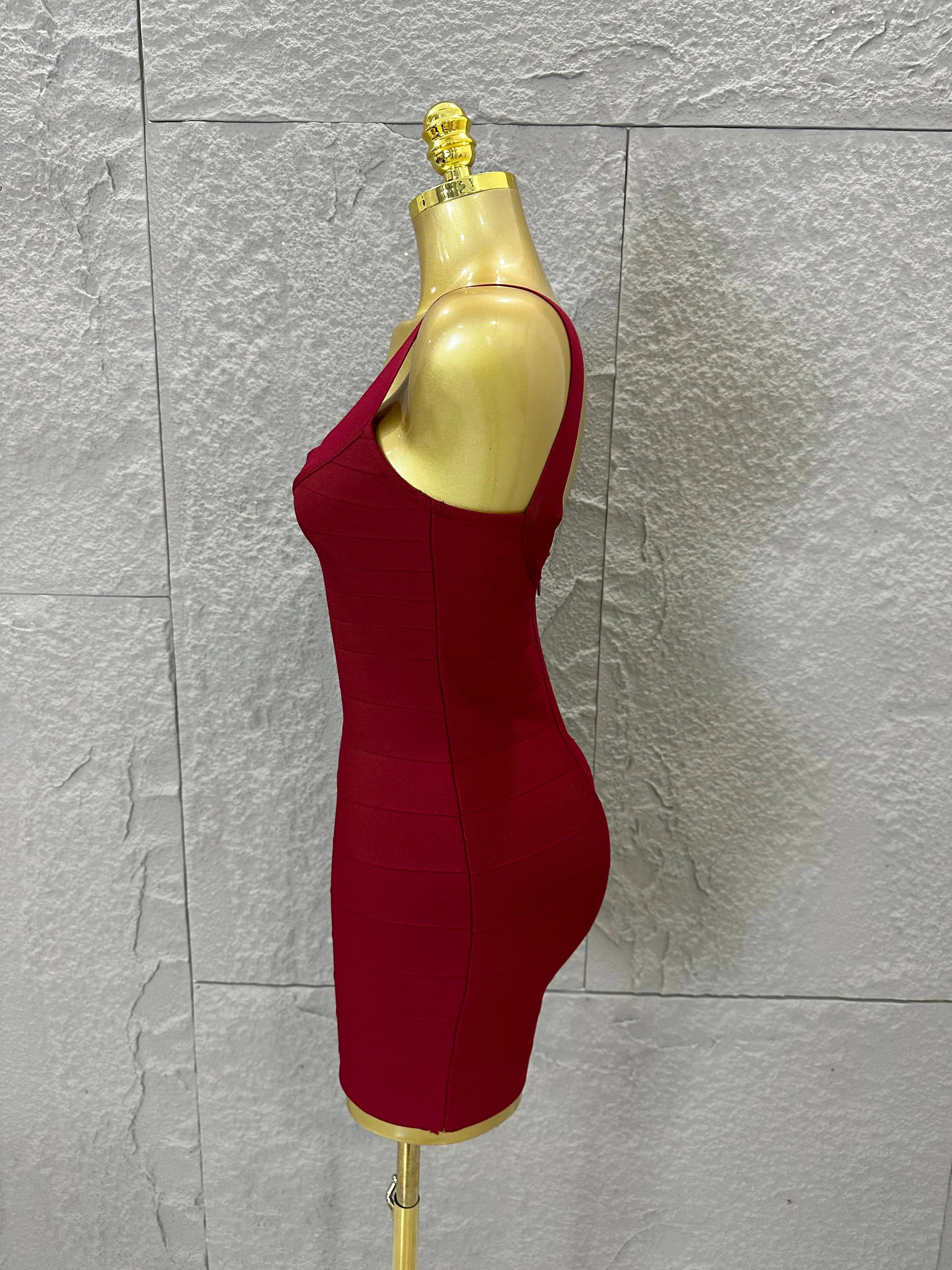 Elegant White Bandage Mini Dress Women Sexy Scoop Neck Sleeveless Bodycon Evening Party Cocktail Party Costume
