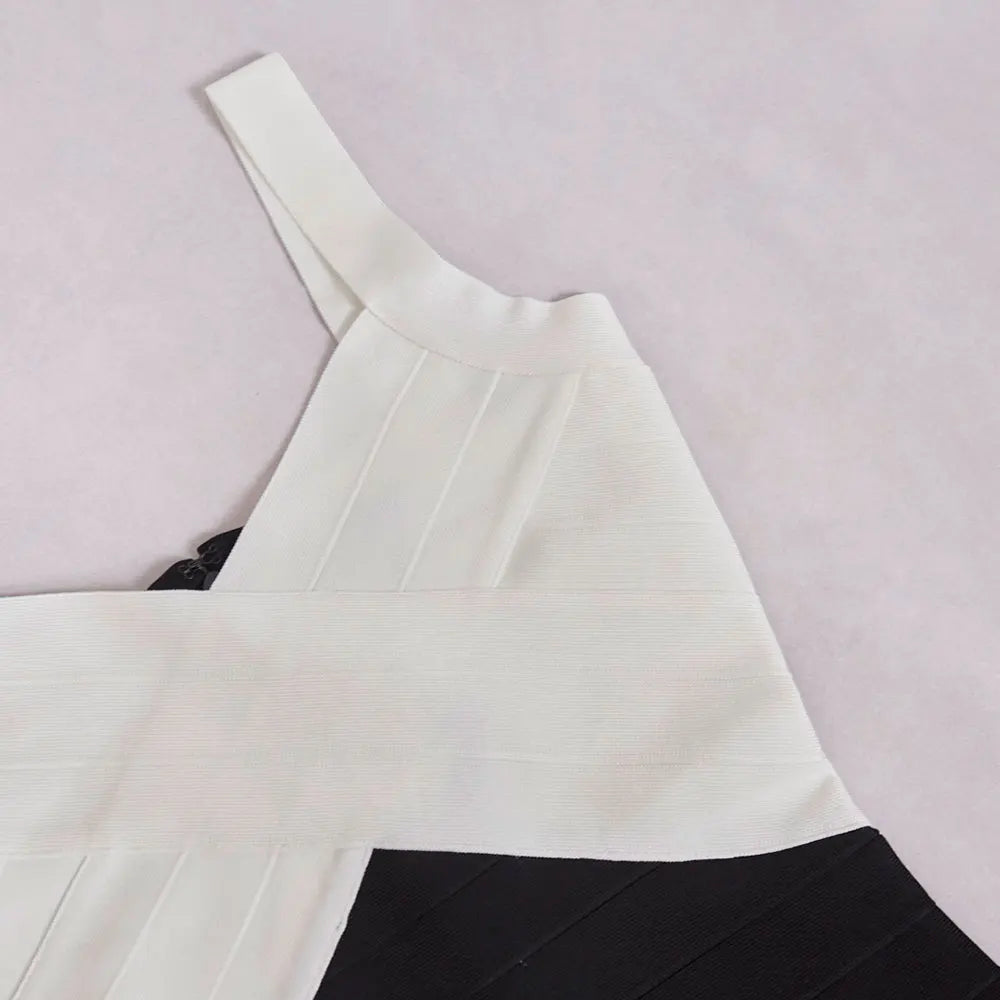 2025 Spring Sexy Women's Color blocked Bandage Dress Camisole Sleeveless Bodycon Mini Dresses Cocktail Evening Party Vestidos