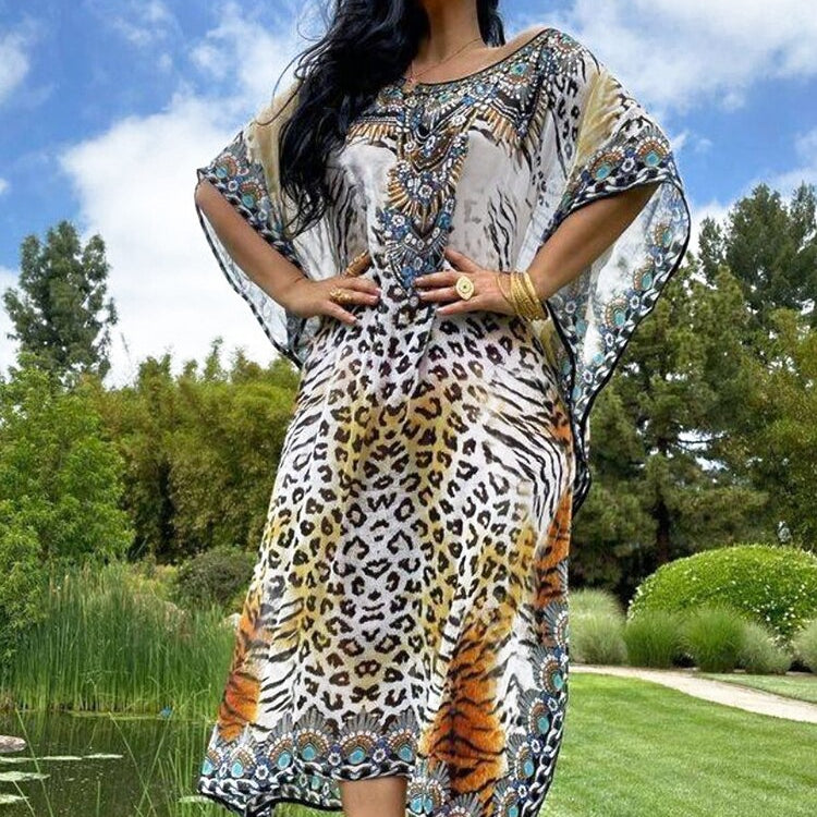 Plus Size Beach Cover Up Robe Plage Sarong Swimsuit Cover Up Pareos Color-08 One Size