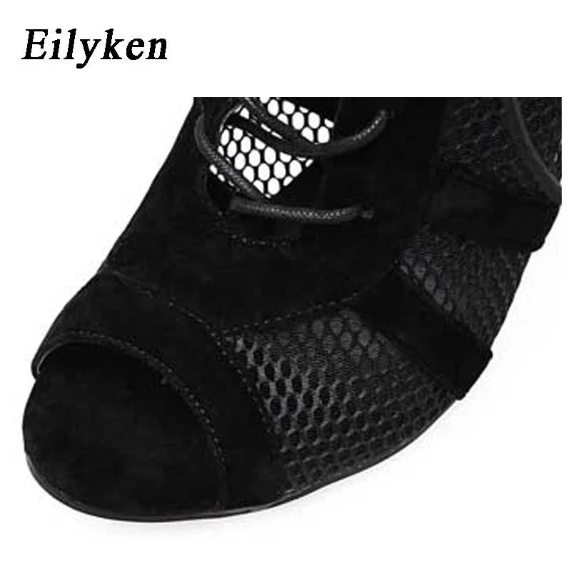 Eilyken Sexy Fashion Women Shoes Very Light Comfort Thin Heels Open Toe Dancing Woman's Sandals Size 43