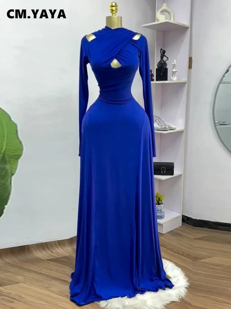 2025 Summer Women O-neck Long Sleeve Mermaid Maxi Dress Birthday Beach Sexy Night Party Club Long Dresses