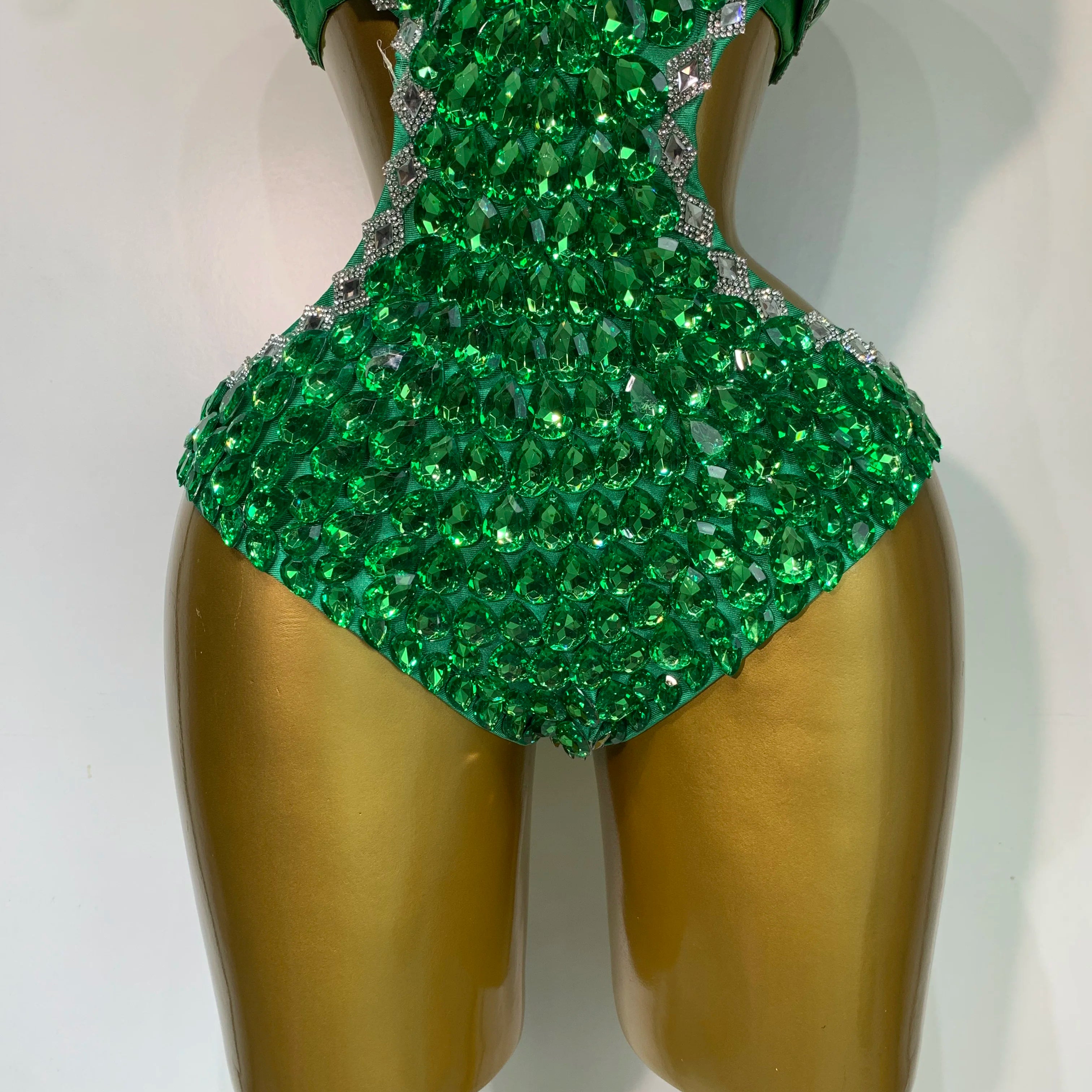 Women Luxury Rhinestone Bra Bodysuits Two Piece Set Female Singer DJ DS Dance Stage Performance Photo Shoot Club Party Outfit