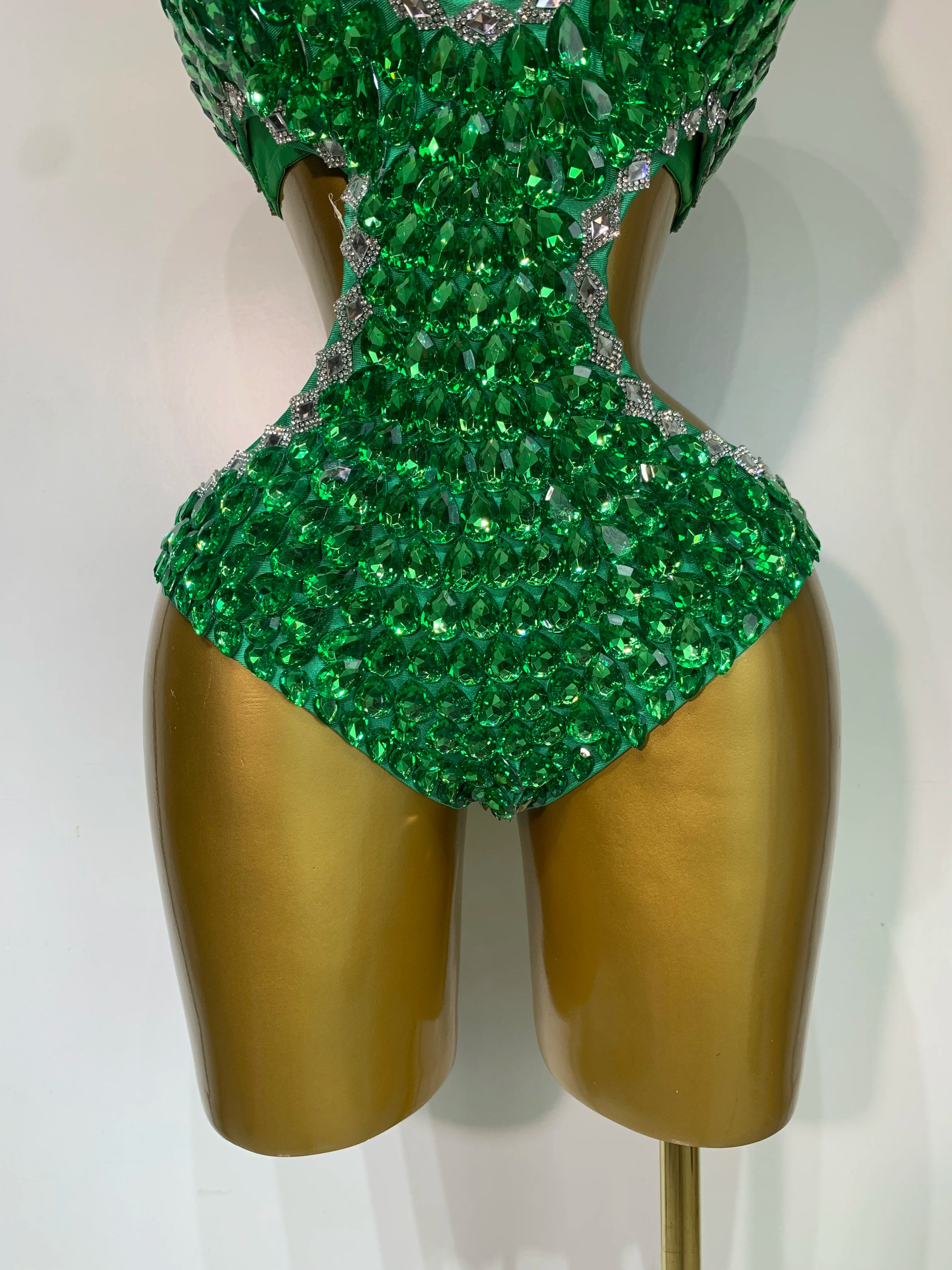 Women Luxury Rhinestone Bra Bodysuits Two Piece Set Female Singer DJ DS Dance Stage Performance Photo Shoot Club Party Outfit