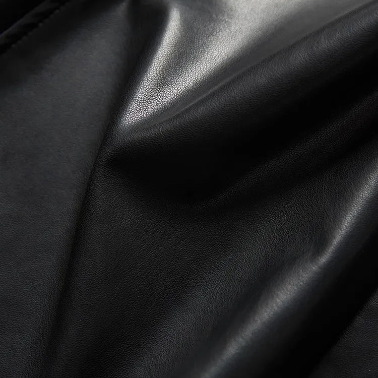 Lautaro Spring Autumn Black Soft Pu Leather Floor Length Mermaid Skirt Women High Waist Elegant Luxury Extra Long Clothes 2025