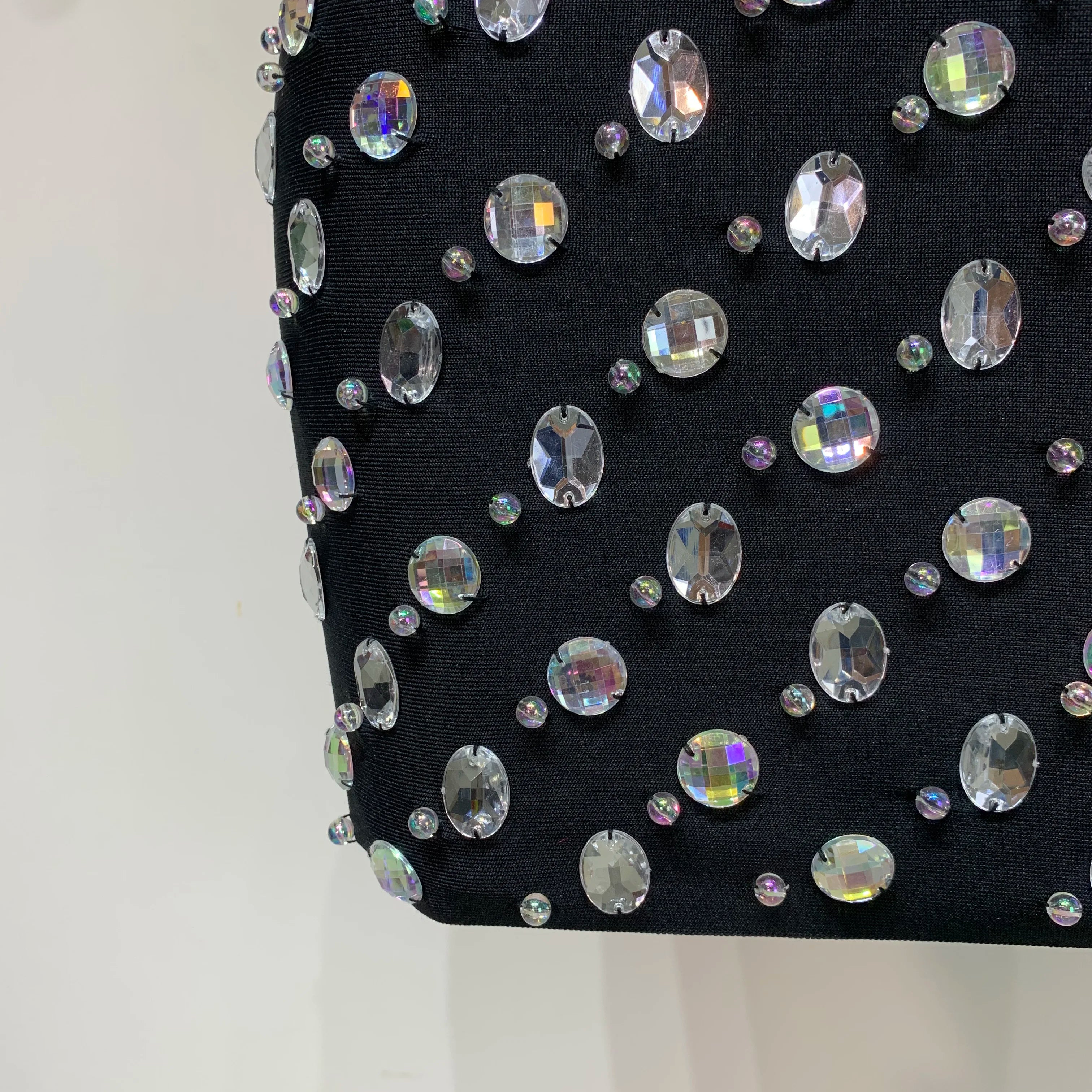 Sexy Rhinestones Bodycon Strapless Mini Dress 2025 Women Sleeveless Backless Fashion Evening Party Club Luxury Birthday Dresses