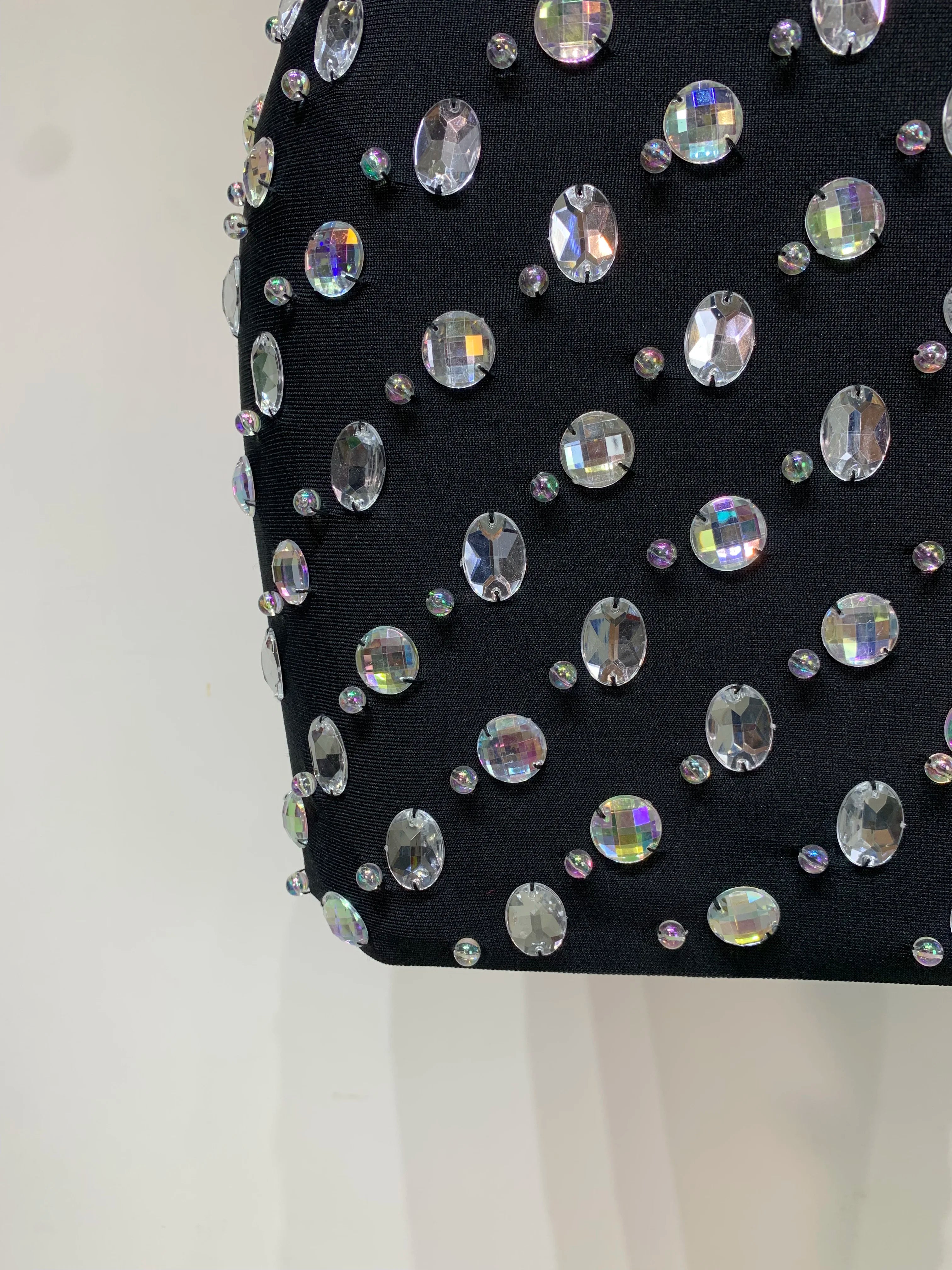 Sexy Rhinestones Bodycon Strapless Mini Dress 2025 Women Sleeveless Backless Fashion Evening Party Club Luxury Birthday Dresses