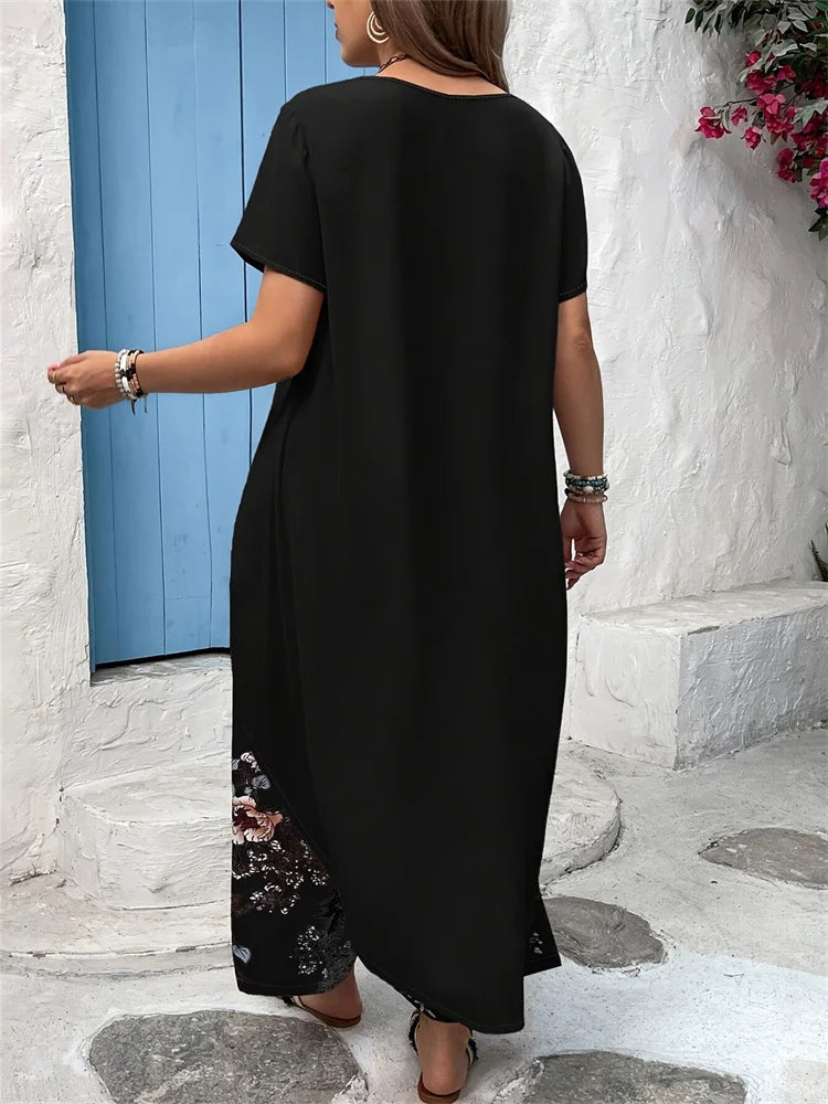 Wmstar Plus Size Two Piece Sets Women Wholesale Long Top and Print Wide Leg Summer Matching Suit Fashion Street Wear 2025