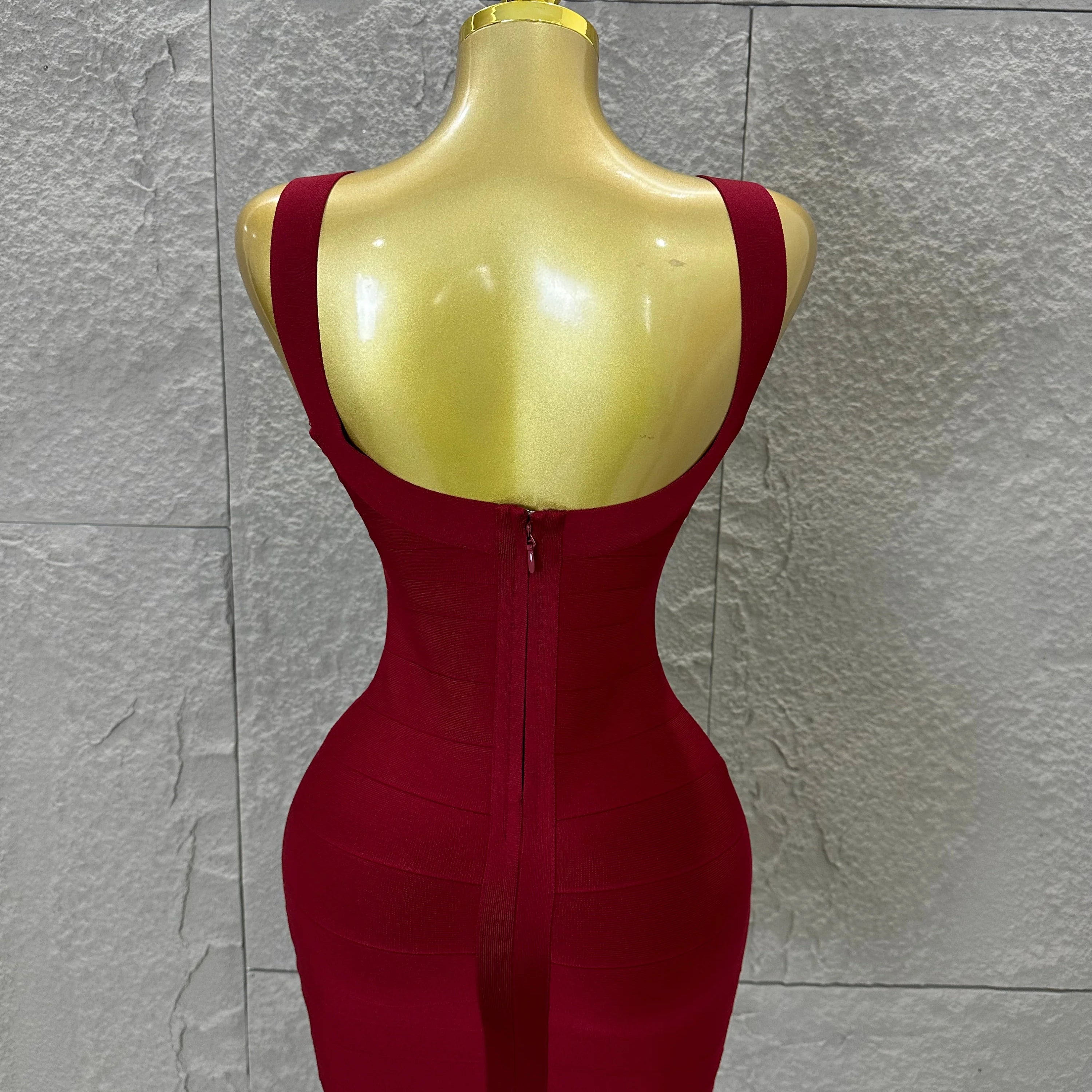Elegant White Bandage Mini Dress Women Sexy Scoop Neck Sleeveless Bodycon Evening Party Cocktail Party Costume