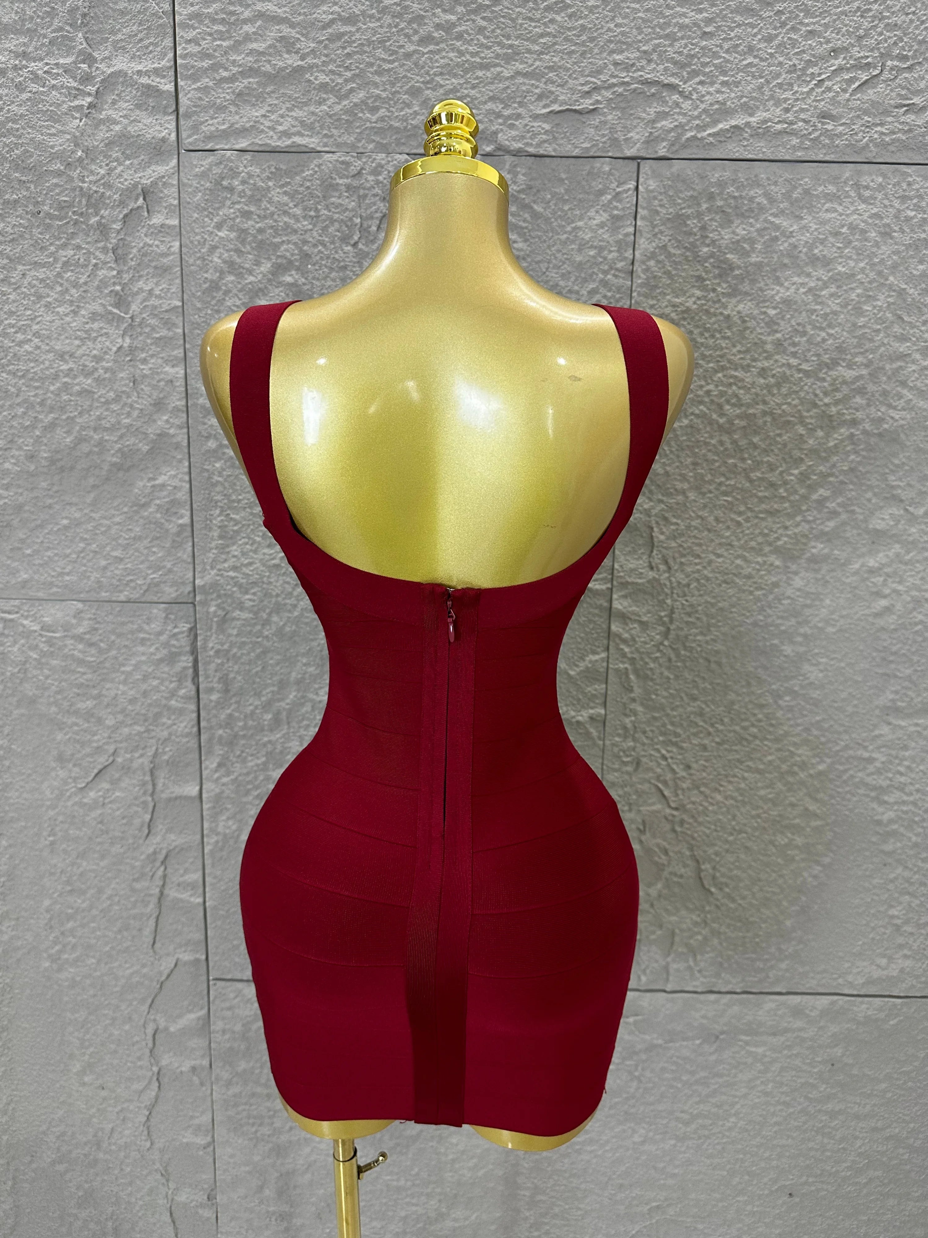 Elegant White Bandage Mini Dress Women Sexy Scoop Neck Sleeveless Bodycon Evening Party Cocktail Party Costume