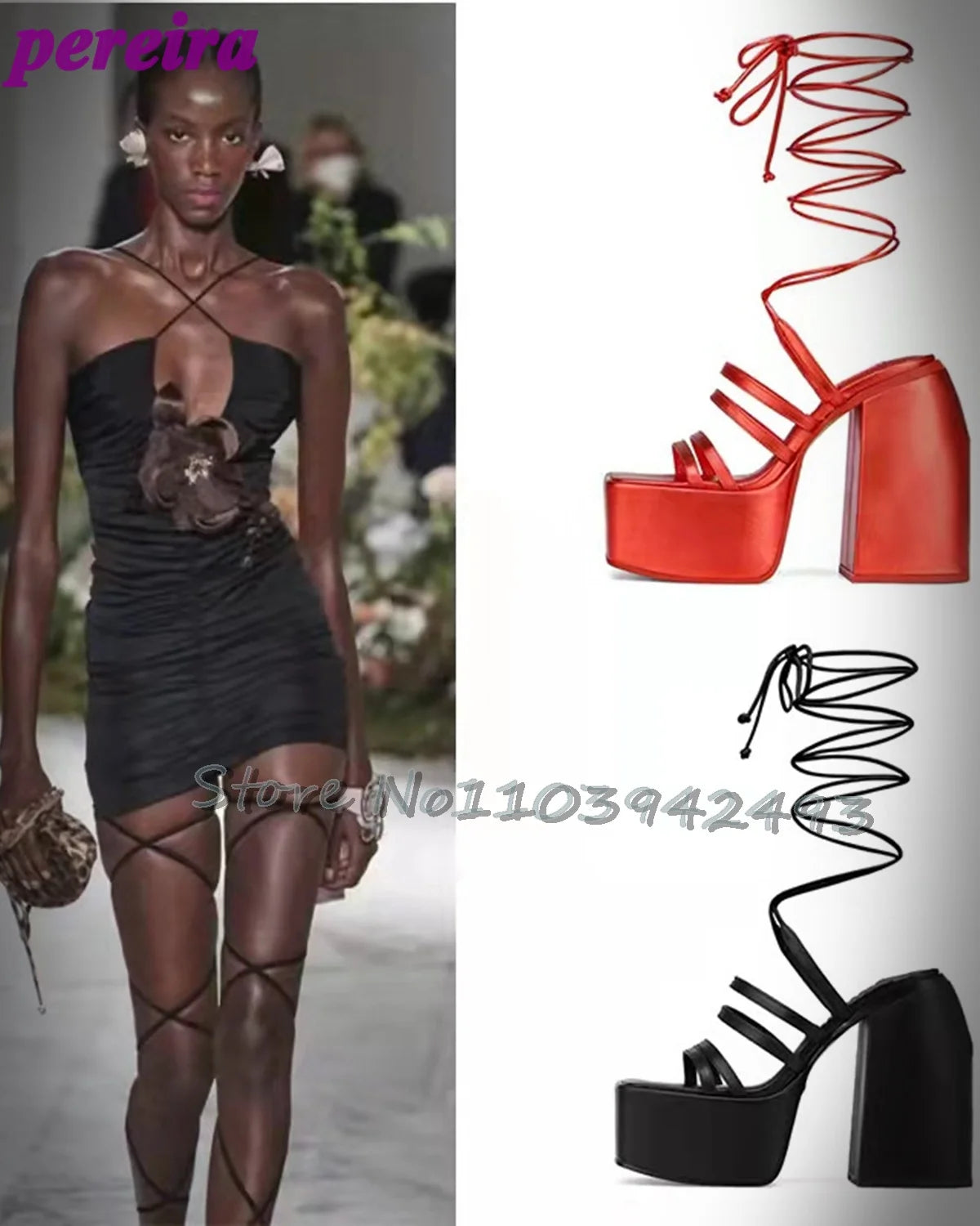 Women's Fashionable Heeled Sandals Summer Shoes Featuring Colorful Thick-soled Spiral High Heels Platform Multi Strappy Shoe New