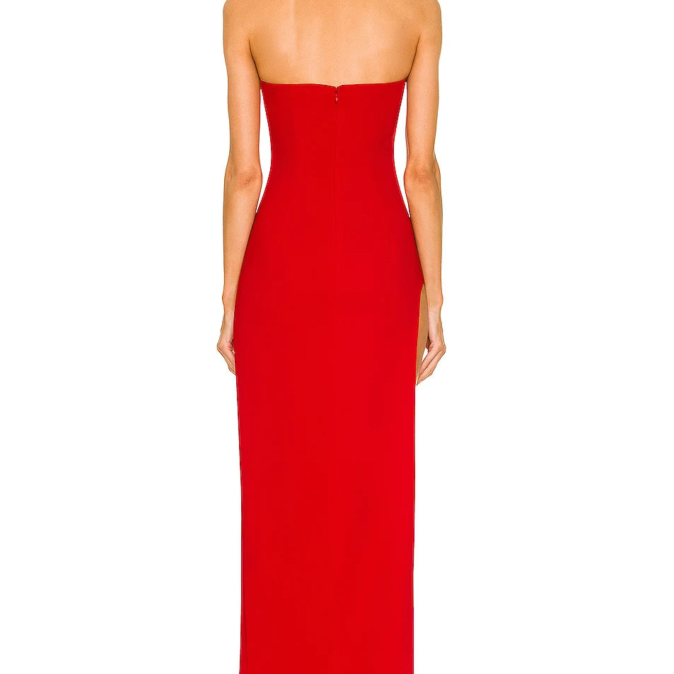 Women Sexy Strapless Bodycon Long Bandage Dress Celebrate Wedding Mermaid Fashion Birthday Outfit Vestido