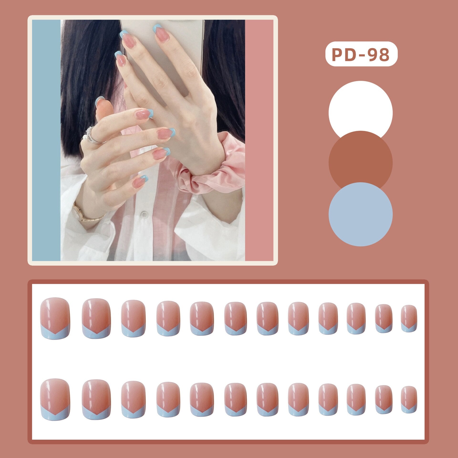 24pcs Lemon Short Wear Tips Nail False Patch Press on Nails Supplies for Professionals Artifical Fake Nails Faux Ongles Uñas PD-98-Fake Nails Art