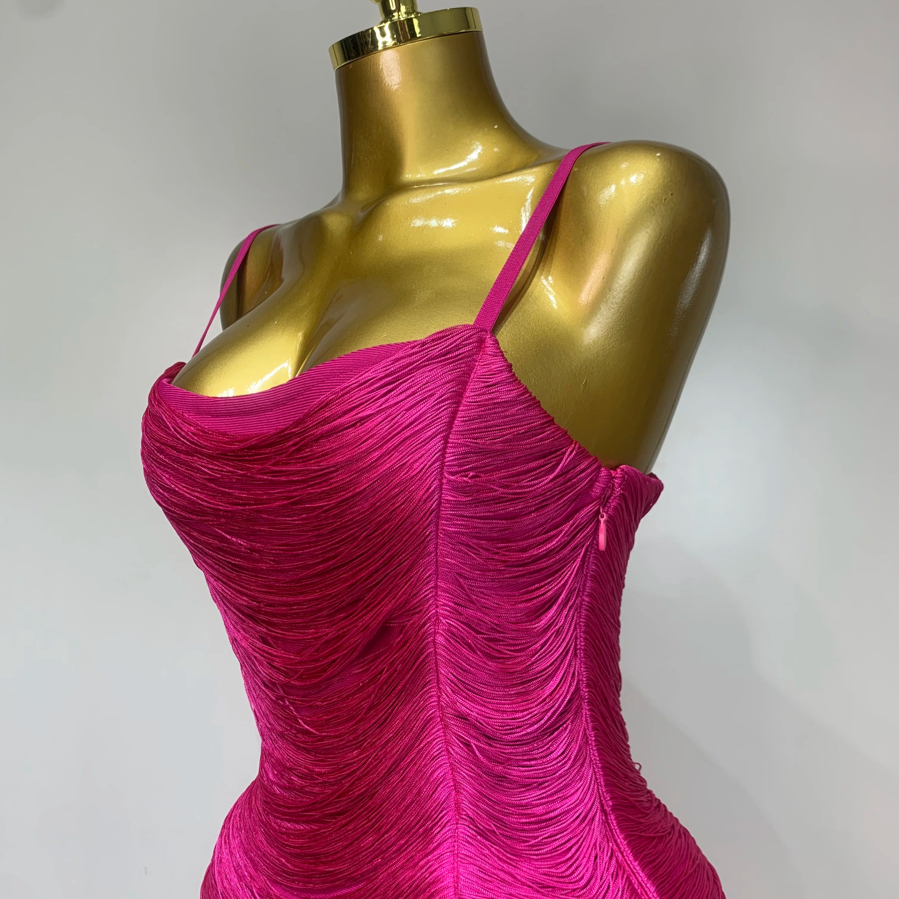 Women Sexy Backless Tassel Bodycon Bandage Dresses Celebrity Elegant Evening Party Nightclub Luxury Birthday Party Outfit ﻿