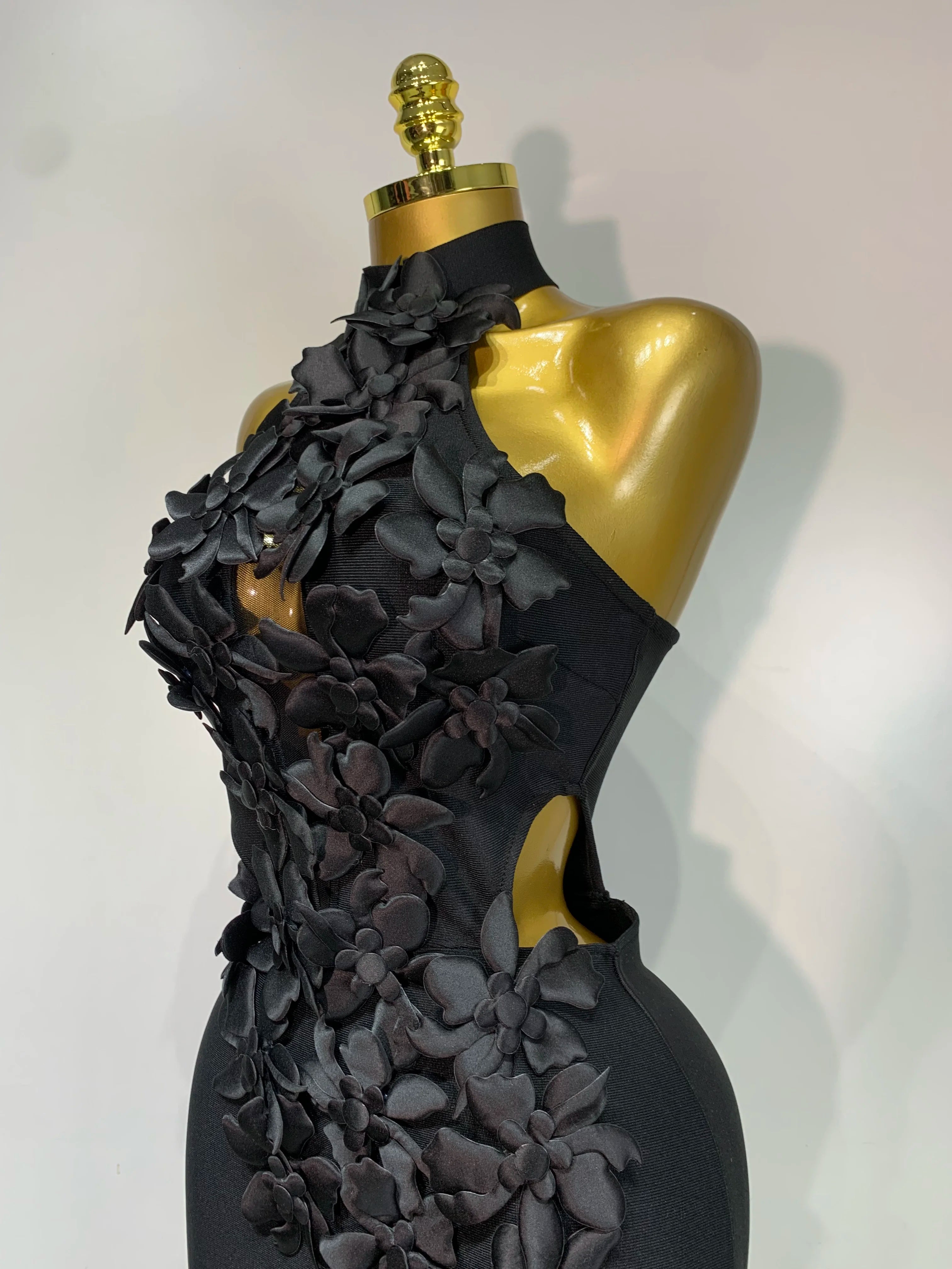 Women Sexy Sleeveless Flower Hollow Out Evening Party Bandage Dresses Red Knitted Bodycon Birthday Wedding Guest Clothing