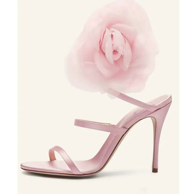 Elegant Women's High Heel Sandals with Open Toe and Ankle Strap Fashionable Female Footwear for Summer Parties and Special Occas pink