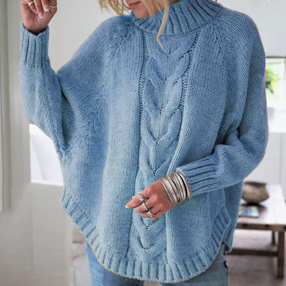 Women Sweater Casual Pullovers Autumn Winter Basics Knitted Korean Loose Striped O-neck Long Sleeve Elegance Sweet B-Blue One Size