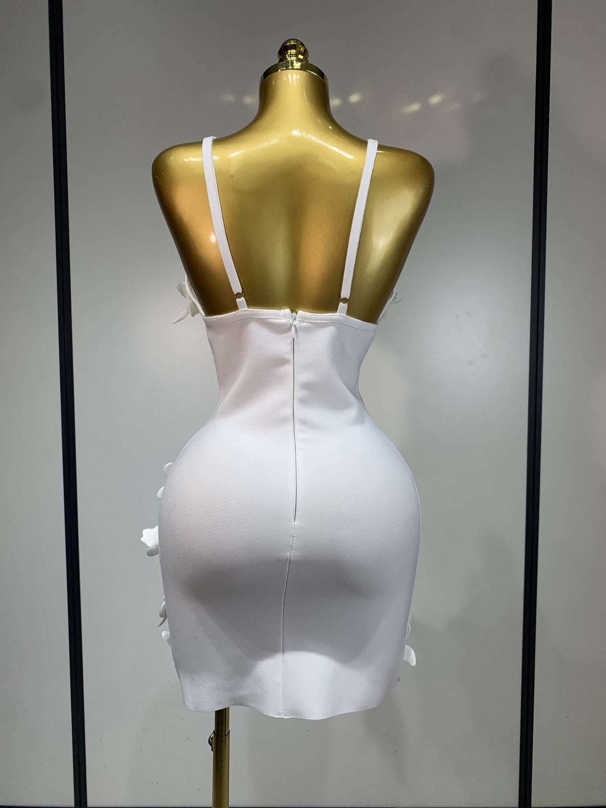 Solid Patchwork Appliques Camisole Dresses For Women Square Collar Sleeveless Backless High Waist Mini Dress