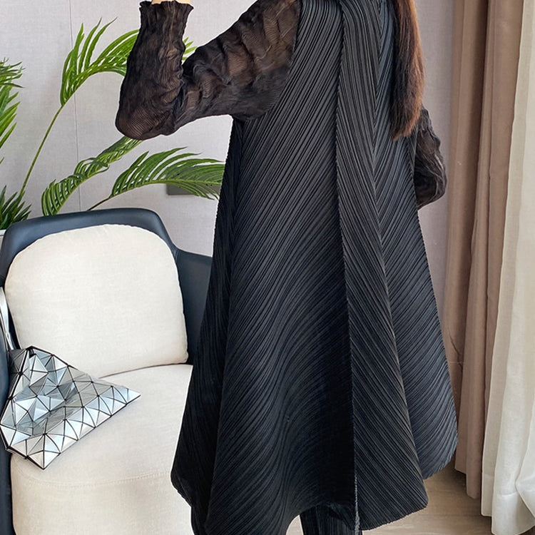 Sets Women Pleated Two Piece Set Fall Winter New Loose Casual Suit Lace Fashion Long Dress Top Pencil Pant Clothes