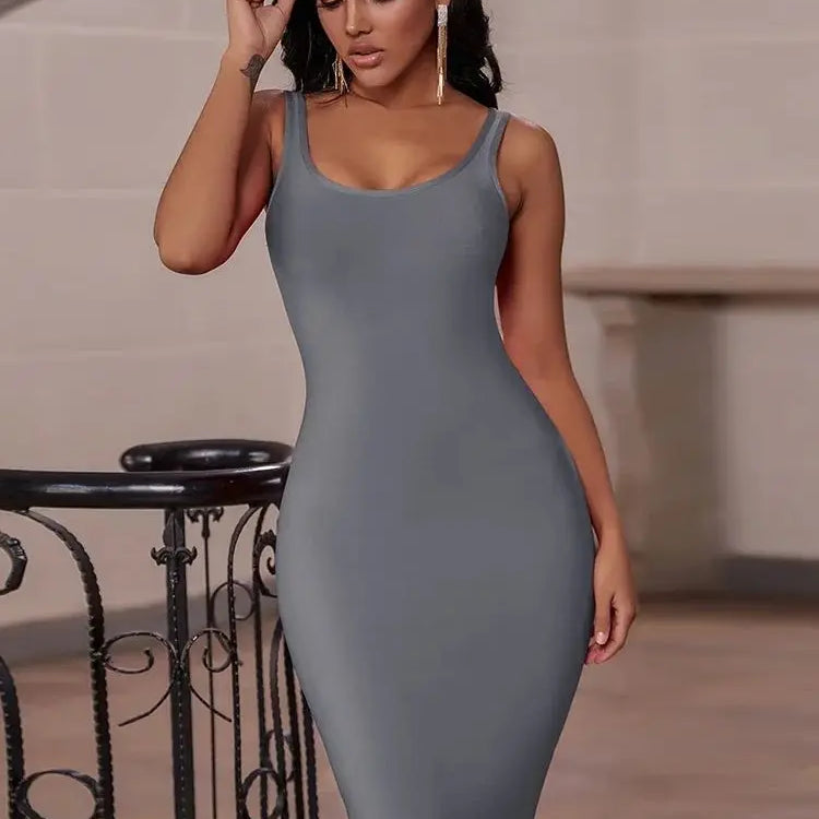 Purple Bandage Dress for Women 2021 Summer Bodycon Dress Green Blue Sexy Club Party Dress evening birthday outfits GRAY