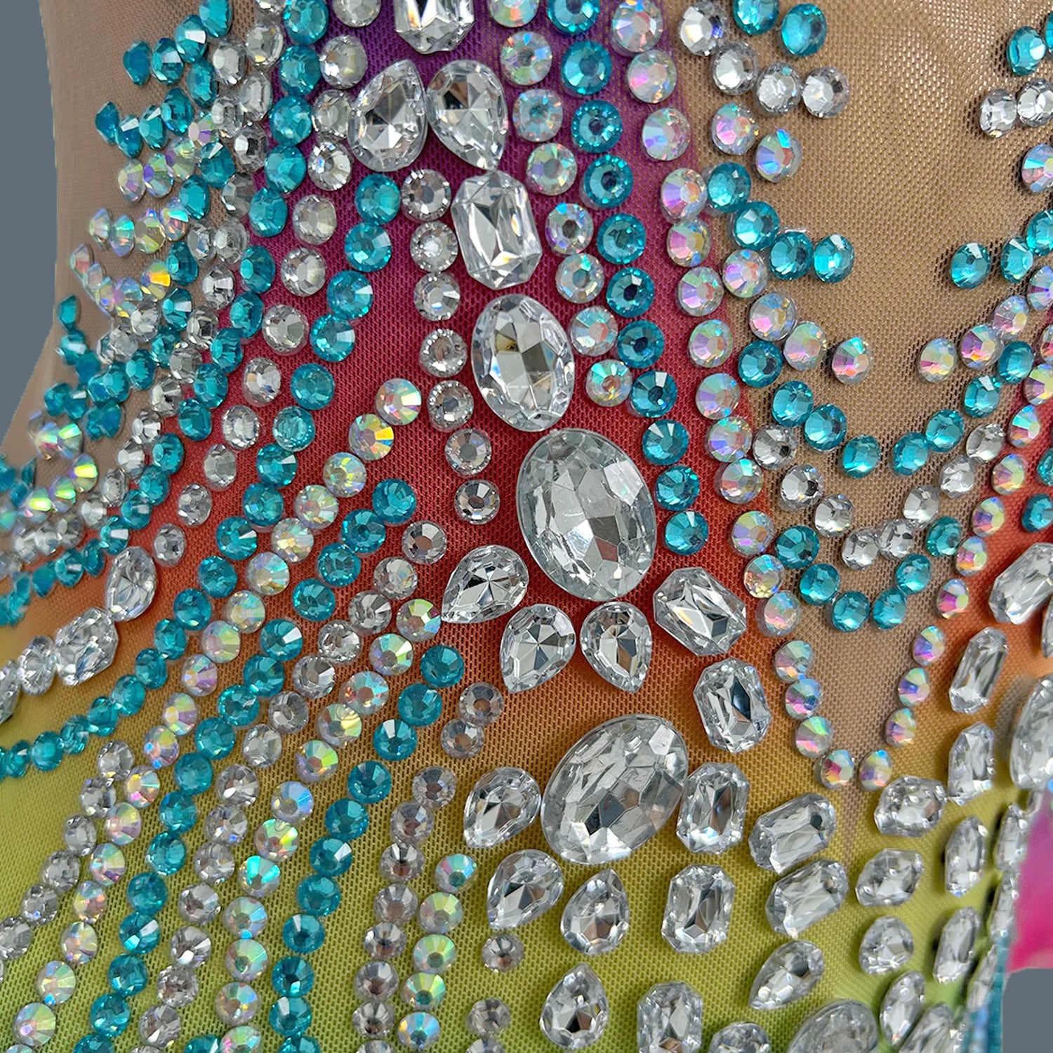 New Long Festival Dress Women Luxury Colorful Rhinestones Evening Celebrate Bithday Party Gown for Special Events Lanshuixing