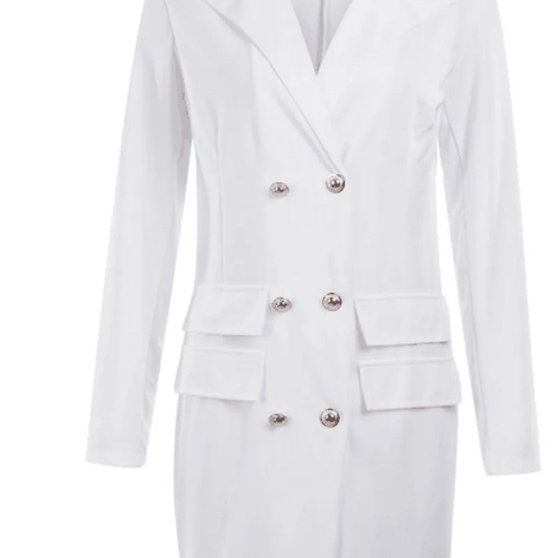 Women Blazer Elegant Office Lady Dress Long Sleeve Black White Spring Summer Female Causal Fashion Large Size Suit