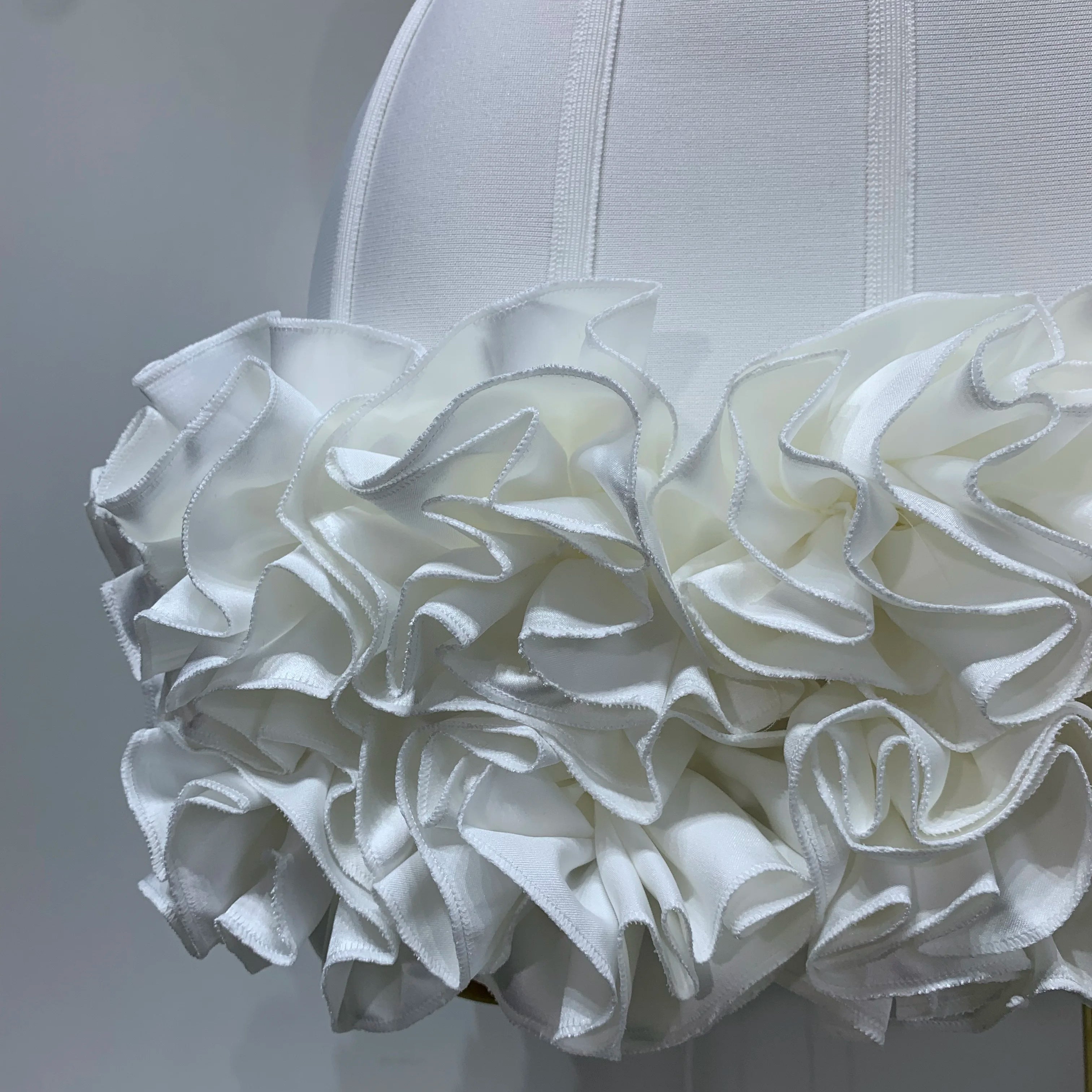 Women Sexy Strapless Flower Prom Gown Mini Dress Celebrity Red Carpet Fashion Evening Party Celebrate Birthday Club Dresses