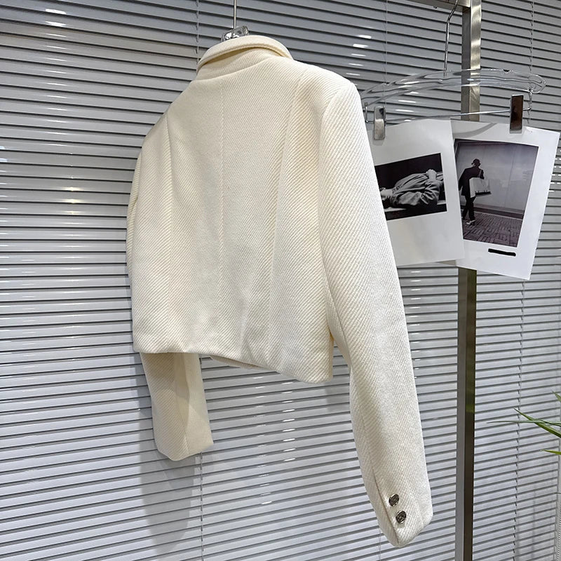 Winter New Fashion Sweet Temperament Double Row Metal Button Quilted Short Jacket Skirt Set For Women 1A07892