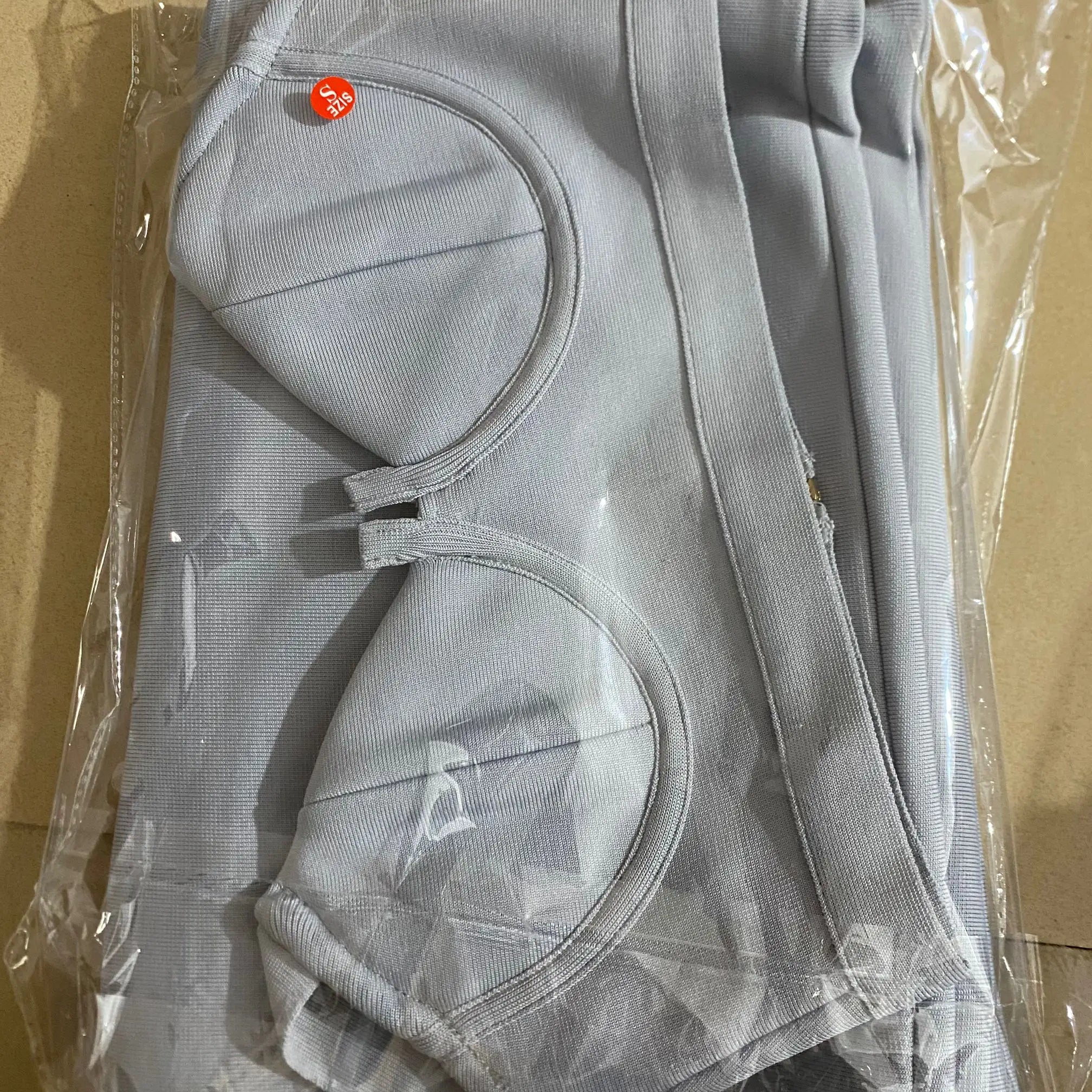 High quality Blue Two Pieces Set Bodycon Rayon Bandage Set Evening Party Sexy Fashion Outfit GRAY