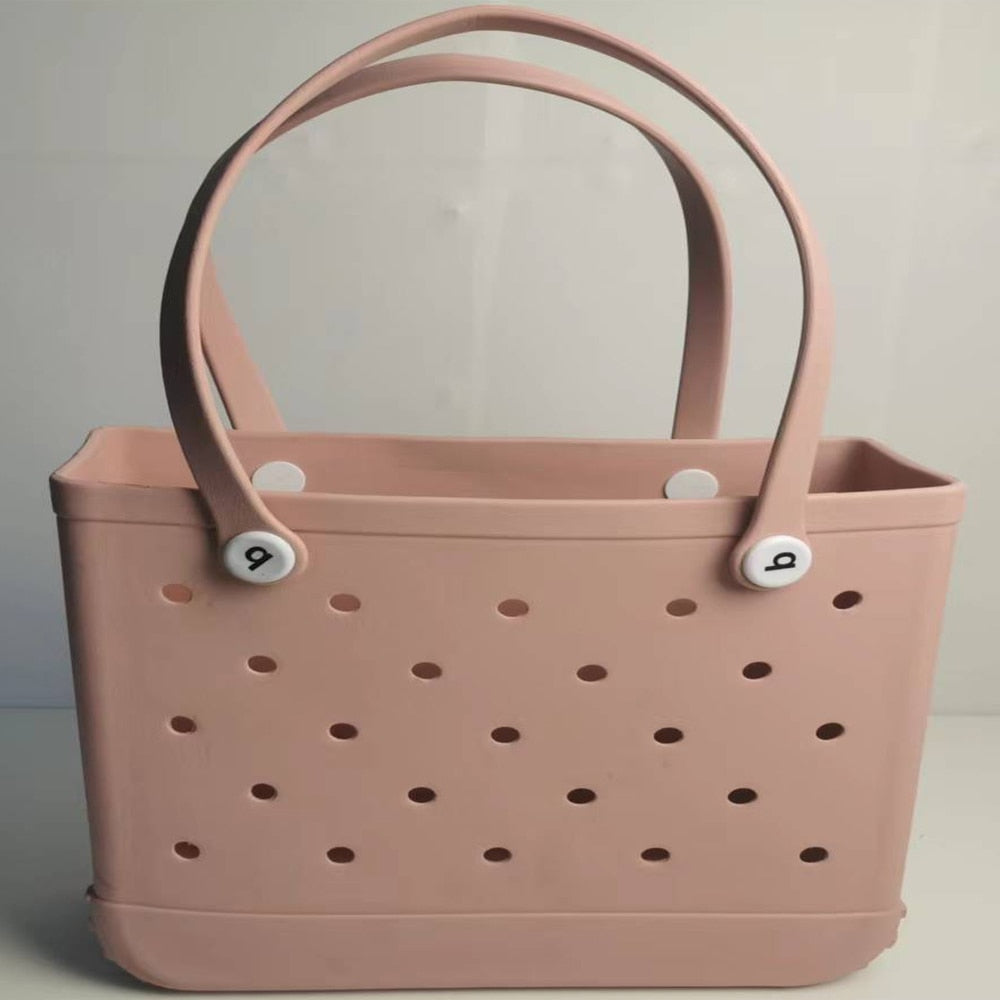 Rubber Beach Bags Waterproof Sandproof Large Size Outdoor EVA Portable Travel Bags Washable Tote Bag For Beach Sports Market Pink