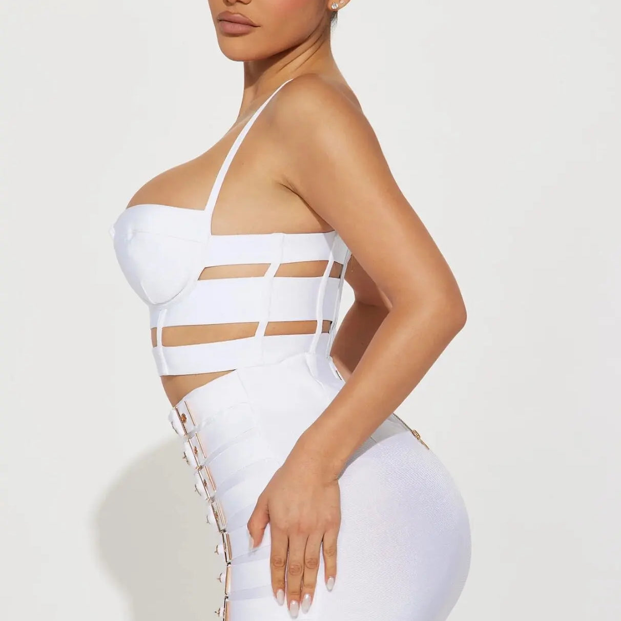 2023 Women Sexy Bandage Tops Fashion Pencil Skirts Set Nightclub Party Celebrate Women's Set High Quality