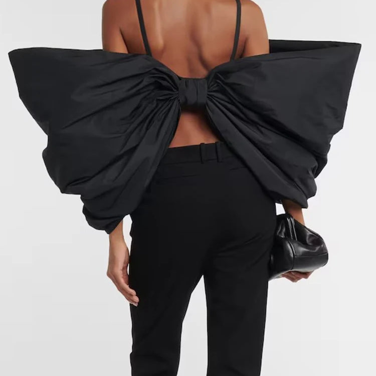 Solid Sexy Slimming Bowknot Tank Tops For Women Square Collar Sleeveless Backless Designer Camisole Vest Female New