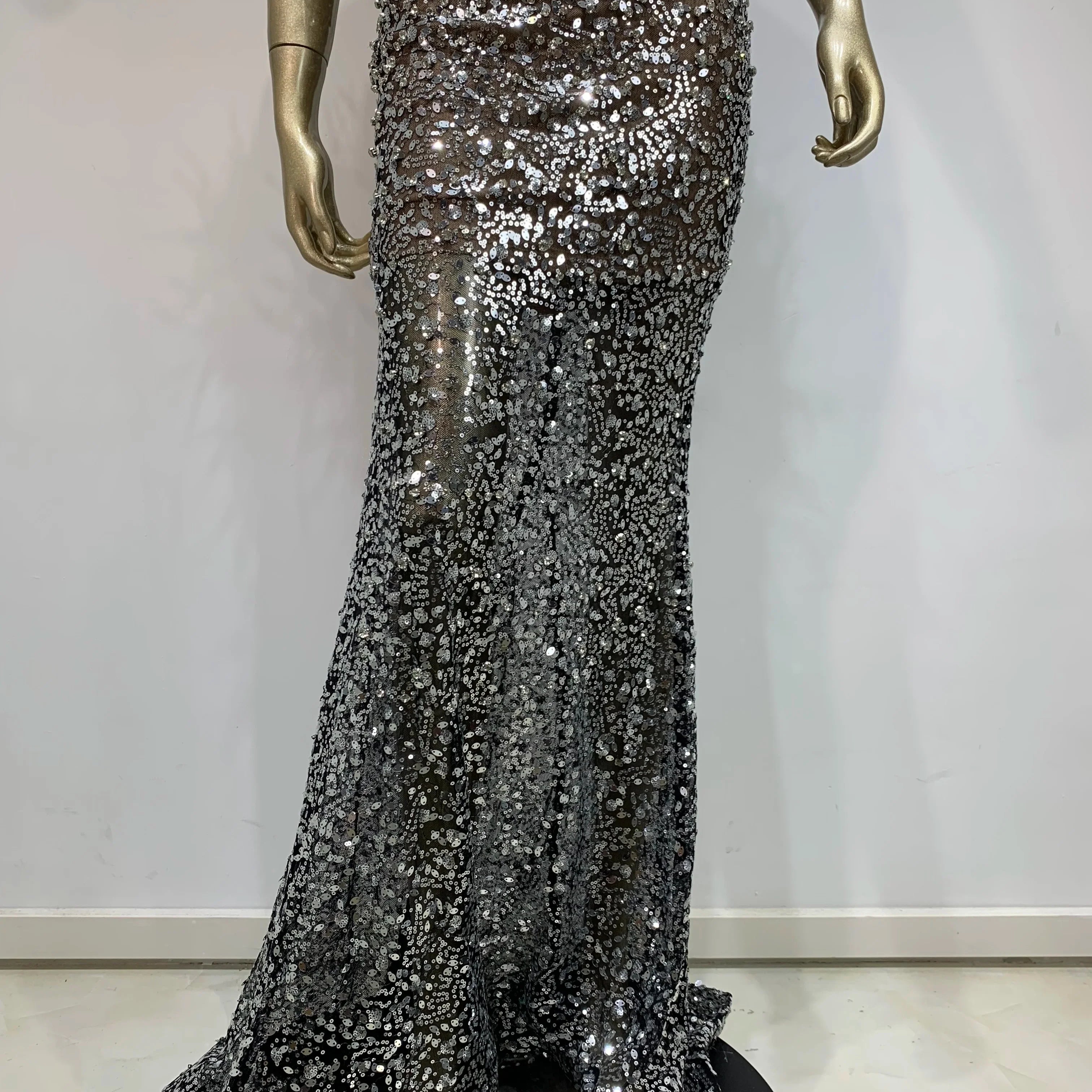 Women Celebrity Sexy Off Shoulder Feather Beading Sequins Maxi Long Gowns Dress Elegant Evening Party Club Dress Vestido