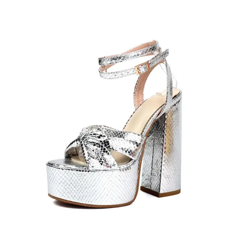 SIMLOVEYO Sexy Women Sandals Peep Toe Block High Heels Ankle Buckle Strap Platform Hill Size 45 Party Shoes Khaki