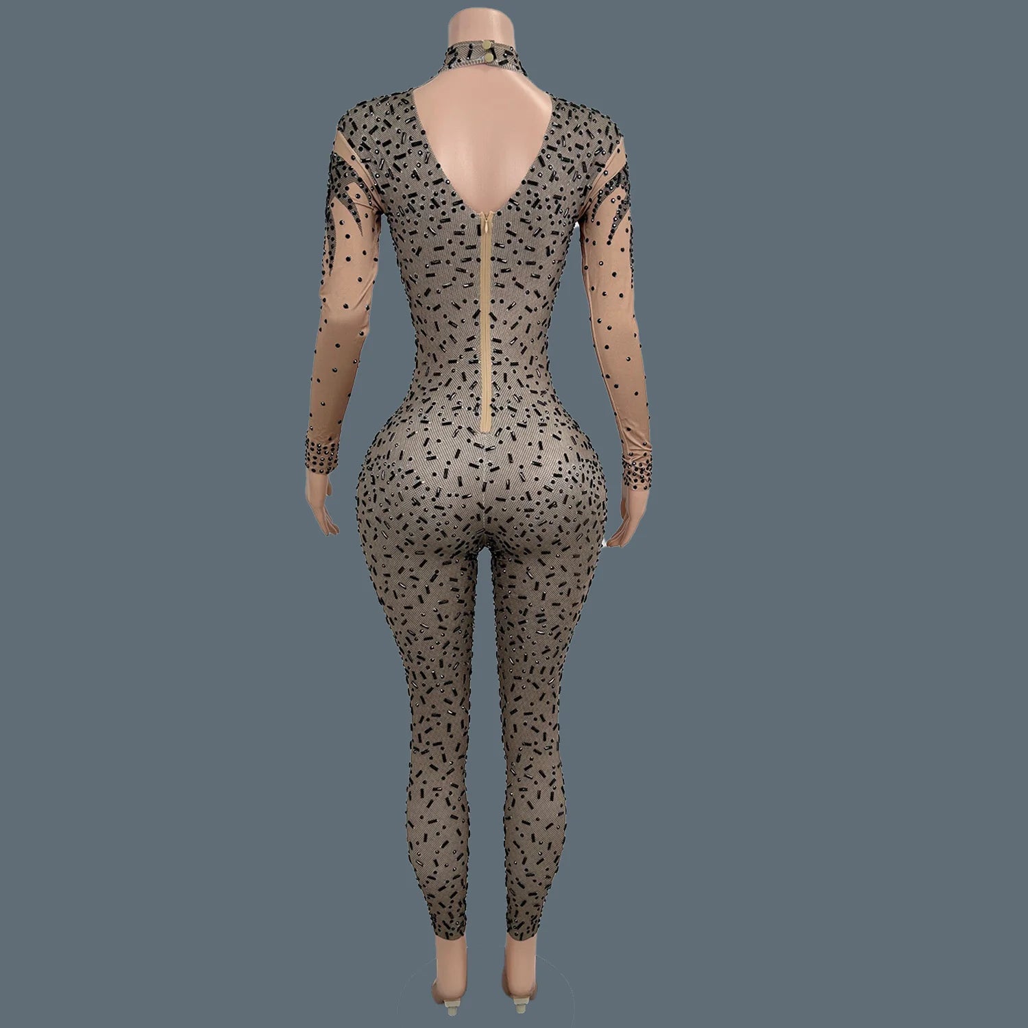 Spandex Elastic Tight Fitting Jumpsuit Nightclub Bar Party Stage Drag Queen Performer Wear Festival Celebrate Sexy Outfit Heici