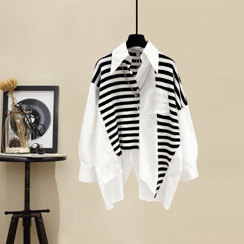 Spring and Autumn Set Women's New Dress Western Shirt Top Versatile Jeans Two Piece Y2k Clothes Women's Pants stripe shirt