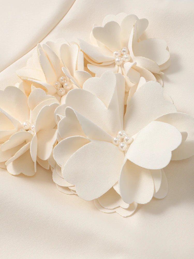 Ramadan Elegant 2 Piece Set Women Lantern Sleeve Flower Crop Top High Waist A-line Skirt Suit Spring Lady Abaya Turkey Sets