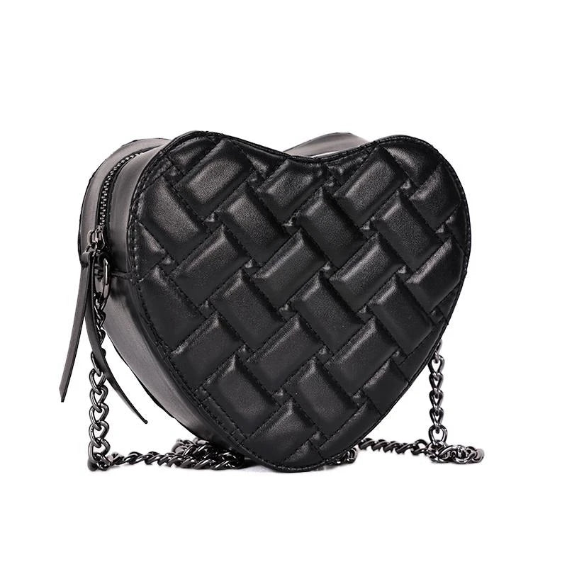 Women's heart-shaped color bump stereo shoulder bag