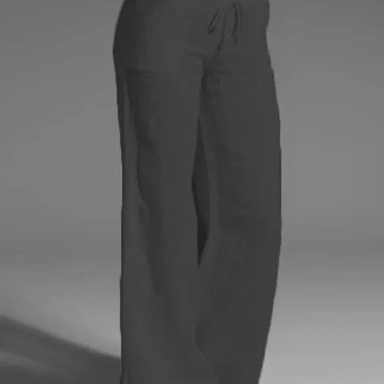 Summer Cotton Linen Women's Pants Oversize Black Wide-leg Pants Casual Pants Female Trendy Loose Fashion Trousers Ladies