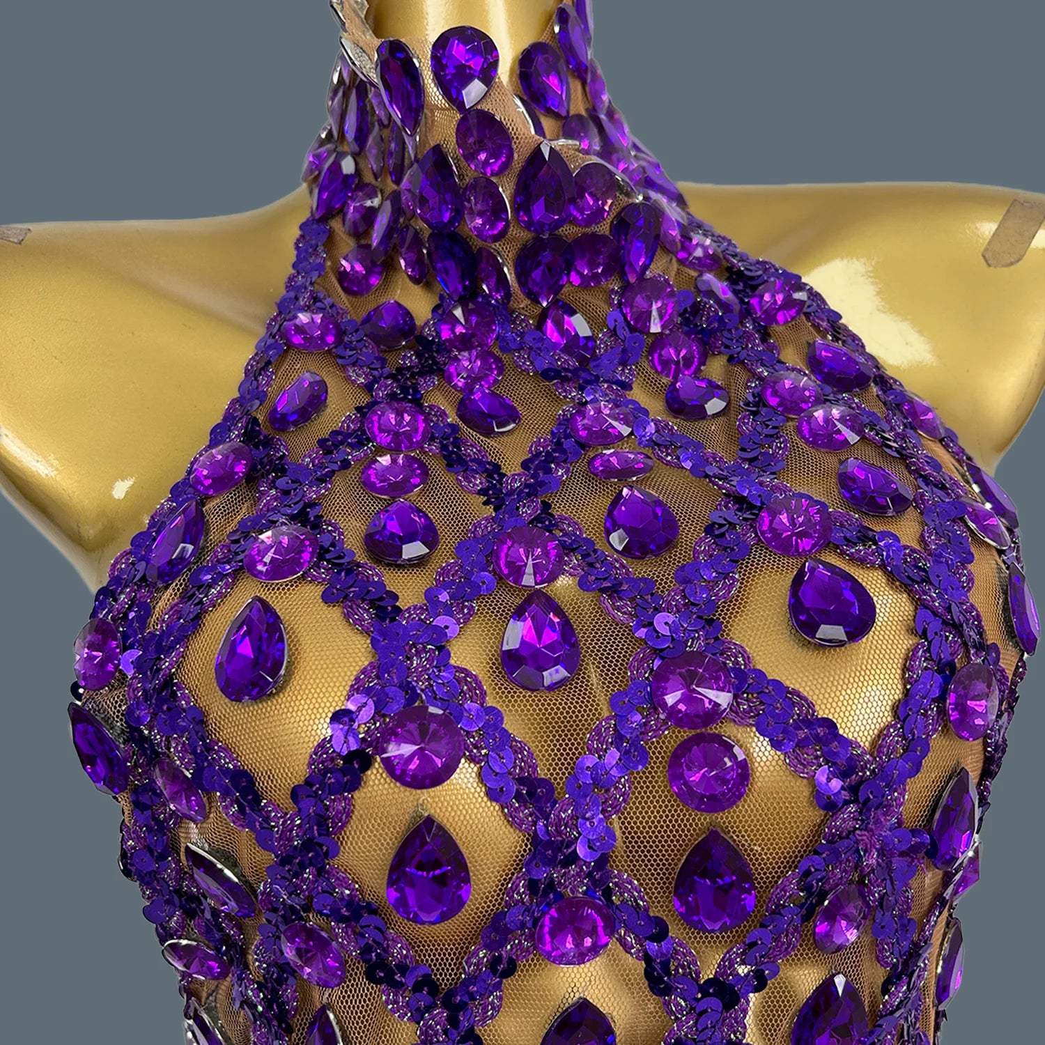 Sparkly Sequins Crystals Summer Mini Dress Sexy Sleeveless See Through Mesh Women Party Dress Event Singer Show Wear Shaokaojia