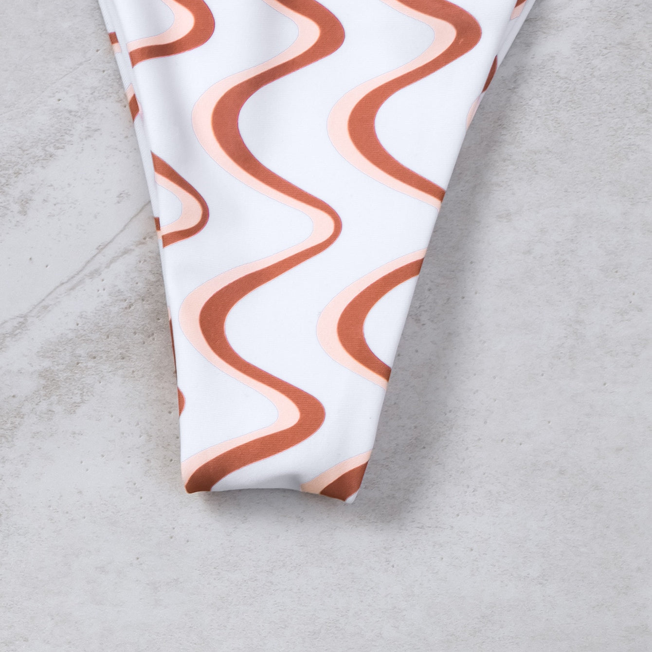 Wave Printed Long Rope Bikini INS Wind Wave Printed Swimsuit With Round Bead Link Strap Two-piece Swimsuit Biquine Brasileiro