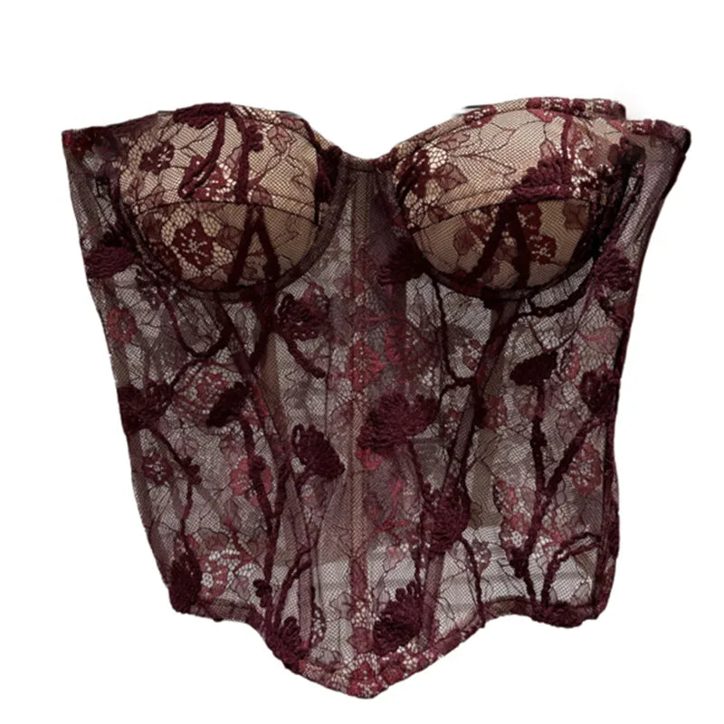 Winter New Style Fashion Jacquard Hollow Lace Fishbone Tank Top For Women Slim Fit Backless Vest Female 11A07732