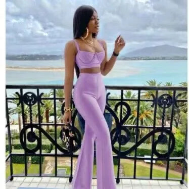 High quality Blue Two Pieces Set Bodycon Rayon Bandage Set Evening Party Sexy Fashion Outfit