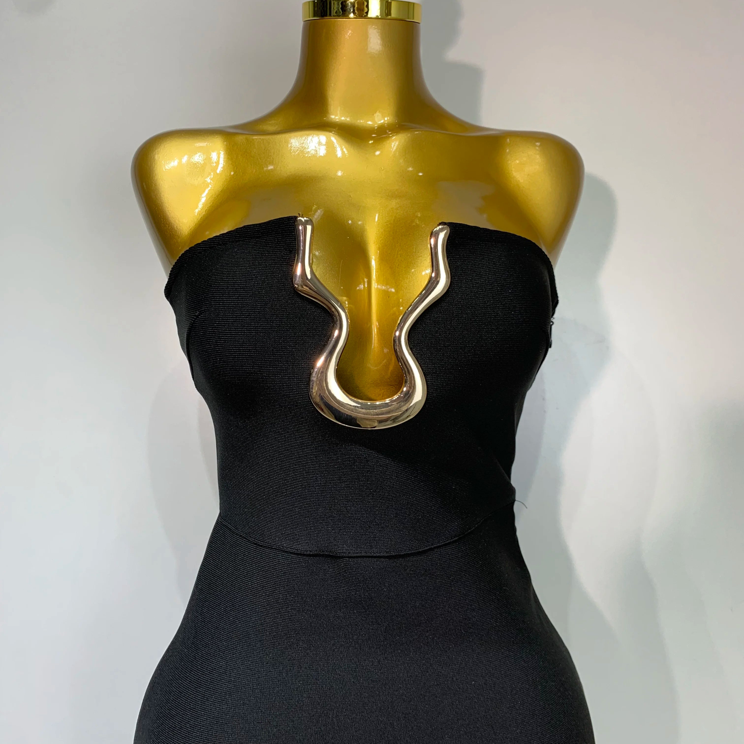 Luxury Birthday Celebrity Sexy Strapless Backless Maxi Long Bodycon Bandage Dress Women 2025 Elegant Evening Club Party Outfit