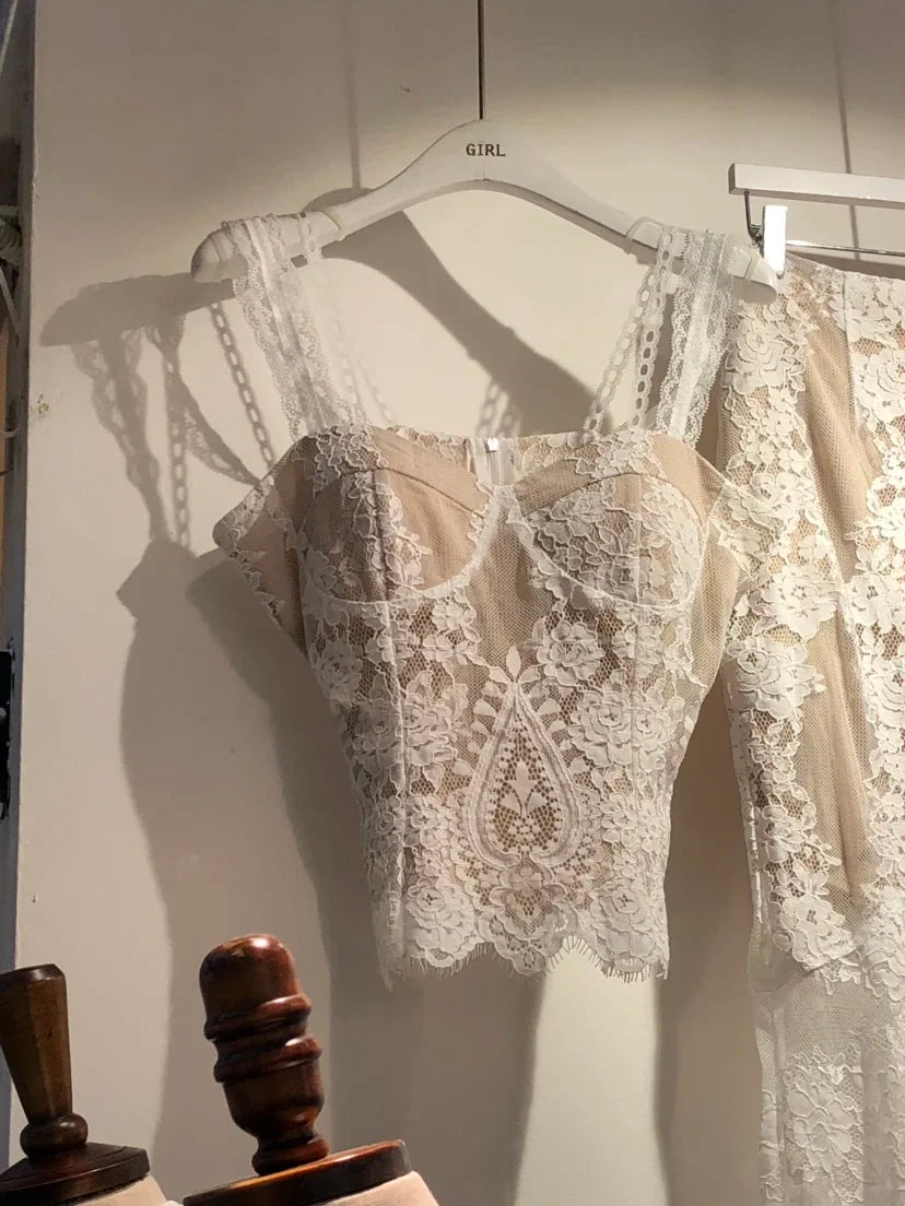 Crop Top Women Clothing Sexy Crochet Ropa Mujer Tank Slim Black Lace Shirts s & Tees Tanks Camis Blusas Summer Beige