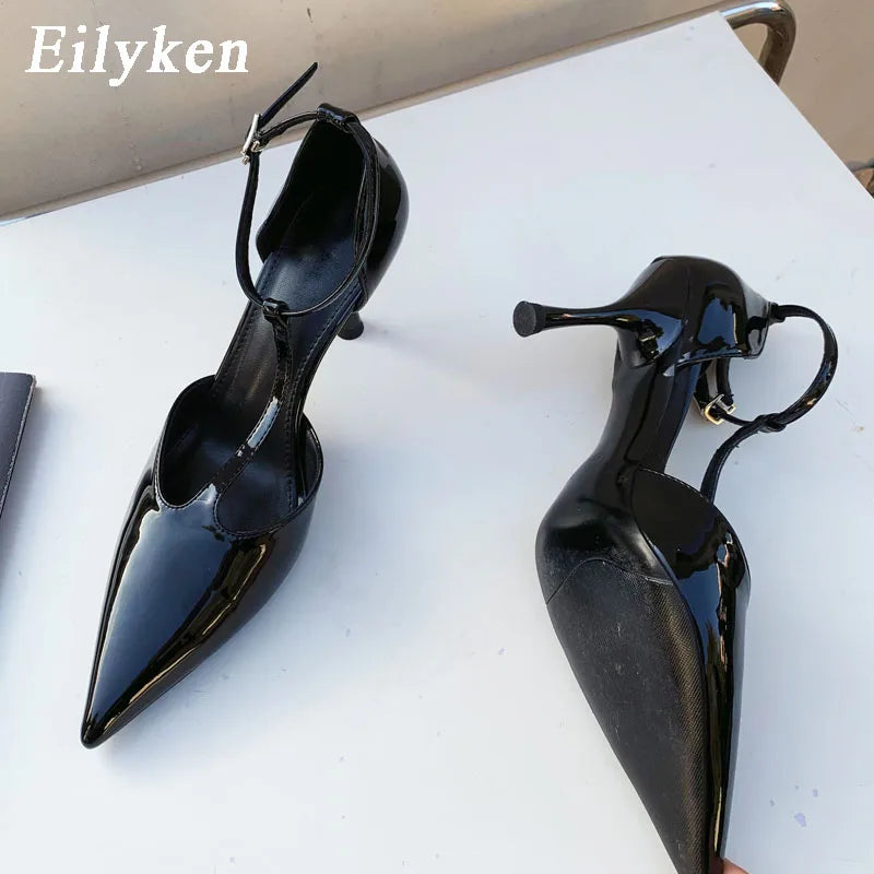 Eilyken Spring Autumn Brand Women Pumps Shoes Fashion Pointed Toe Ladies Elegant Hollow Out Sandals Zapatilla De Muje Black