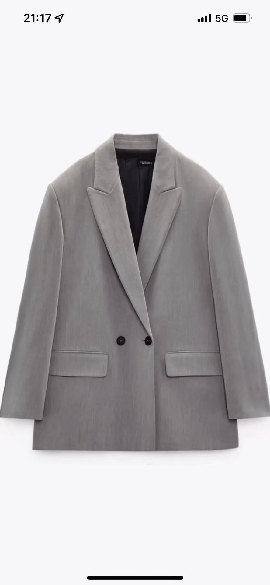 Spring/Summer Commuting Loose Leisure Fashion Suit Lapel Loose Double Breasted Blazer GRAY