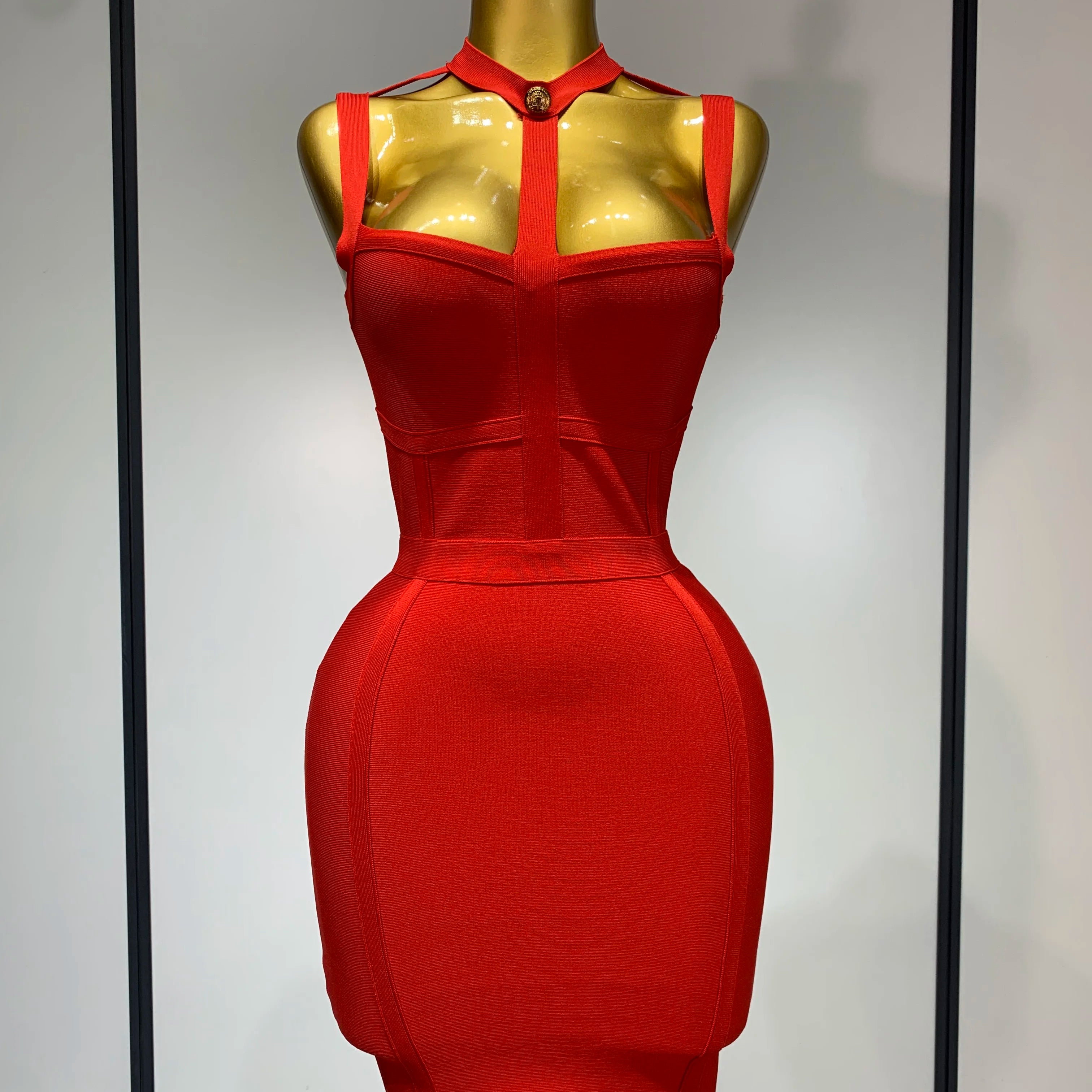 Sexy Mini Bodycon Club Party Dress Women Spaghetti Strap Bandage Dresses Short Slim Elegant Evening Party Birthday Dresses Red